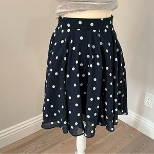 Maison Jules skirt blue and white polka dots